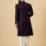 Classic Dark Purple Achkan for Men | Elegant Ethnic Wear | Jaipurio